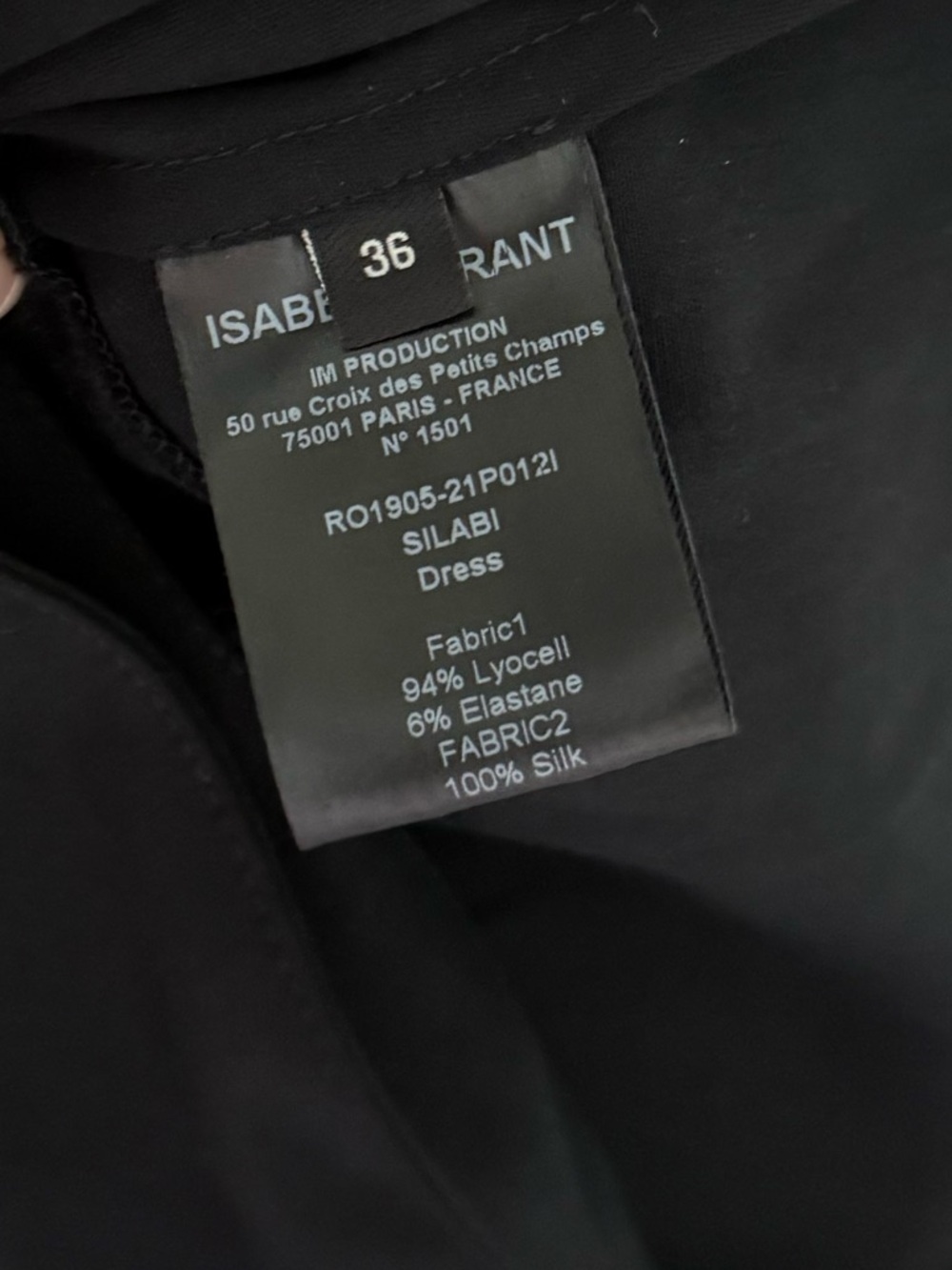 NWT ISABEL MARANT Silabi A-Line V-Neck Long Sleeve Flared Crepe Midi Black Dress - Picture 10 of 12